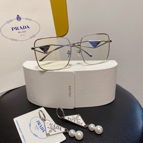 Очки Prada, прозрачная оправа, прозрачные стекла  Треугольный ди